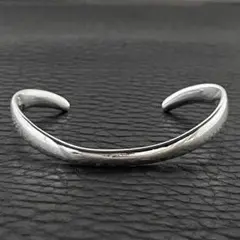 バングル シルバー925 ブレスレット 刻印 シンメトリー ウェーブ 波形