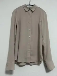 2 シフォン ベージュ 長袖シャツ