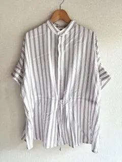 CHAN LUU ストライプ ハーフスリーブシャツMサイズ
