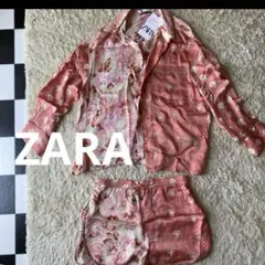 ZARA 花柄パジャマセット ピンク