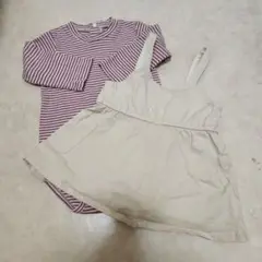 ボーダー柄ロンパース ワンピース セット