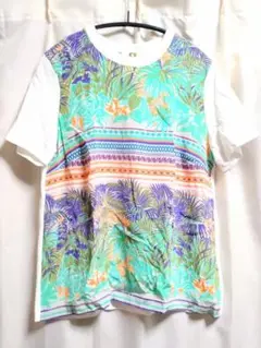 MSGM シルク✕コットン　Tシャツ　ボタニカル柄