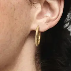 Pandora Moments Charm Hoop Earrings 両耳