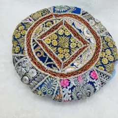Khambadia Patchwork Cushion 刺繍 クッション 円形