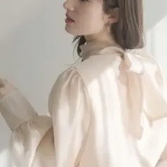 【セール】fifthのオーガンジーバックリボンブラウス