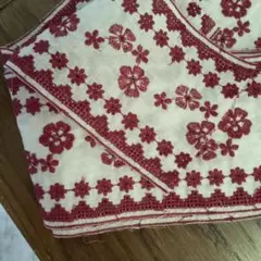 レア　国産 刺繍生地／PJC　レーステープ柄　なでしこ　9x150cm ②