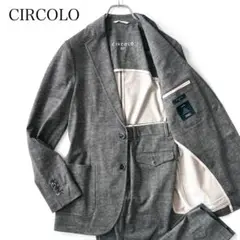 CIRCOLO チルコロ スーツ ヘリンボーンプリント ストレッチ グレー