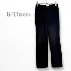 B-Threes ビースリー　カジュアルパンツ　ストレート　黒　秋冬