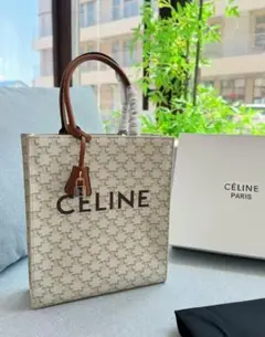 CÉLINE ロゴ入り ショルダーバッグ ベージュ