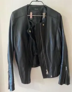 アルアバイル ラムレザー ノーカラー ライダースジャケット