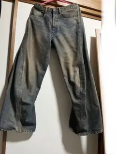 NVRFRGT 3d twisted wide leg jeans size1