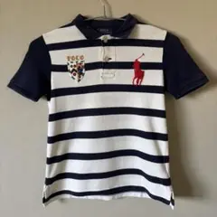 古着 Polo Ralph Lauren キッズポロシャツ ネイビー/ホワイト