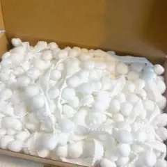 新品★ 20ヤードのポンポンボールフリンジトリム リボンの縫製アクセサリー 白