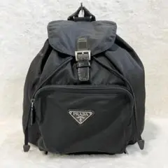 PRADA プラダ ナイロン レザー リュック 三角ロゴ ブラック
