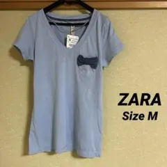 タグ付き新品★ZARAのデニムシャツTRFリボン★Lサイズ★完売商品★ブルー色 新品 ZARA デニムシャツ TRF リボン L ブルー 今期 新作 トップス