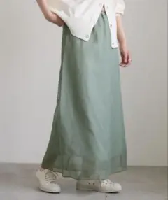 【新品タグ付】select MOCA シアーリネンライクスカート