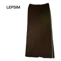 LEPSIM 産前・産後対応マタニティ／12ゲージラインナロースカート　ブラック