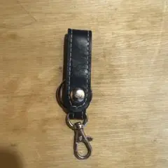 黒いレザーキーホルダー スナップ