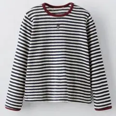 ZARA オープンニット刺繍Tシャツ
