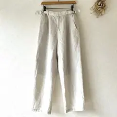 Simplicite シンプリシテェ サイドバックルリネンパンツ ベージュ