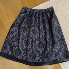 美品 INNOWAVE フ花柄レーススカートブラック
