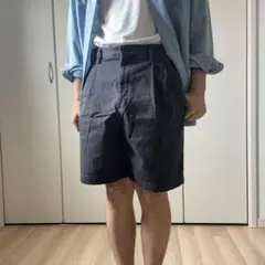 CHAPS フェード ブラック ツータック ハーフパンツ W32 ラルフローレン