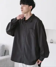 【Rocky Monroe】オーバーサイズ レギュラーカラーストレッチ長袖シャツ