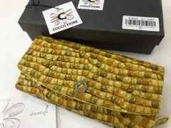 【新品未使用】COCCO FIORE　牛革　スモールクロコ　イエロー