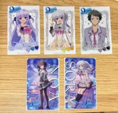 9-nine-　トレーディングイラストカード　5点
