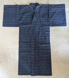 和装美品usedしじら織着物 三筋格子 (みすじごうし)