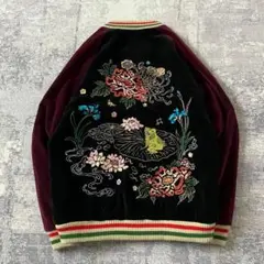 【リバーシブル】ベロア ちきりや CHIKIRIYA スカジャン 刺繍 別珍 M リバーシブル】ベロア ちきりや CHIKIRIYA スカジャン 刺繍 別珍 M