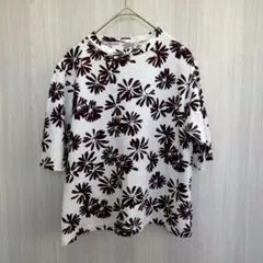 espia トップス カットソー Tシャツ 半袖 花柄 ホワイト M〜Lサイズ