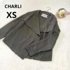 CHARLI チャーリー 長袖カーディガン メンズ 濃灰 無地 ウール/XS