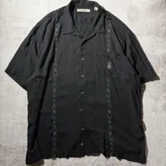 Tommy Bahama XXL シルク アロハシャツ 開襟刺繍入り