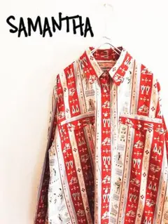 D220110 SAMANTHA エジプト柄 長袖シャツ