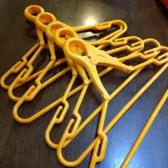 オレンジ プラスチック ハンガー 6個セット