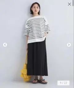 green label relaxing◎ボーダー プルオーバー Tシャツ 5分