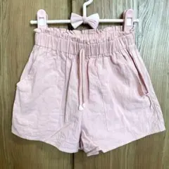 ピンクのウエストゴムハーフパンツ