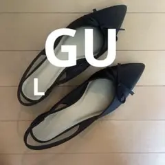 【新品.未着用】GU ジーユー リボンバックベルトパンプスL