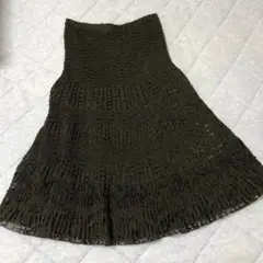 総レース　スカート　ブラック　ひざ丈　Mサイズ