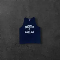 【一点物】Championタンクトップネイビー Dallas カレッジロゴ3段