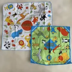 Ueno Zoo 動物ワンダーランド ハンカチ 2枚セットとミニハンカチ付き