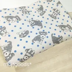 ミニチュアシュナウザー　犬柄　水玉　オックス生地50cm×2色　生成り＆ブルー