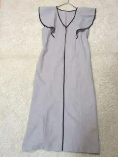 美品　Bab ロングワンピース　グレー　Mサイズ　袖 Vネック