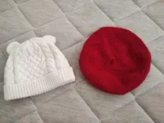 クマのニット帽、ベレー帽