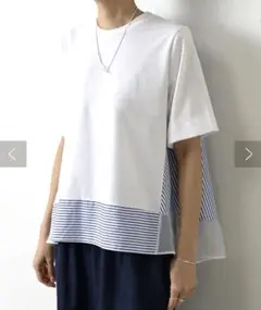 新品未使用タグ付きBEARDSLEY ビアズリー ストライプコンビカットソー