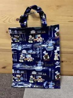 Harrods ネイビートートバッグ