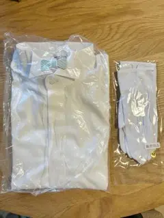メンズ ブライダル フォーマルシャツ +グローブセット　一度のみ使用