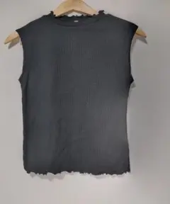 BROWNY STANDARD リブニット フリルネックノースリーブ