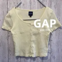 GAP　リブクロップドTシャツ　カーディガン　イエロー　XXSサイズ